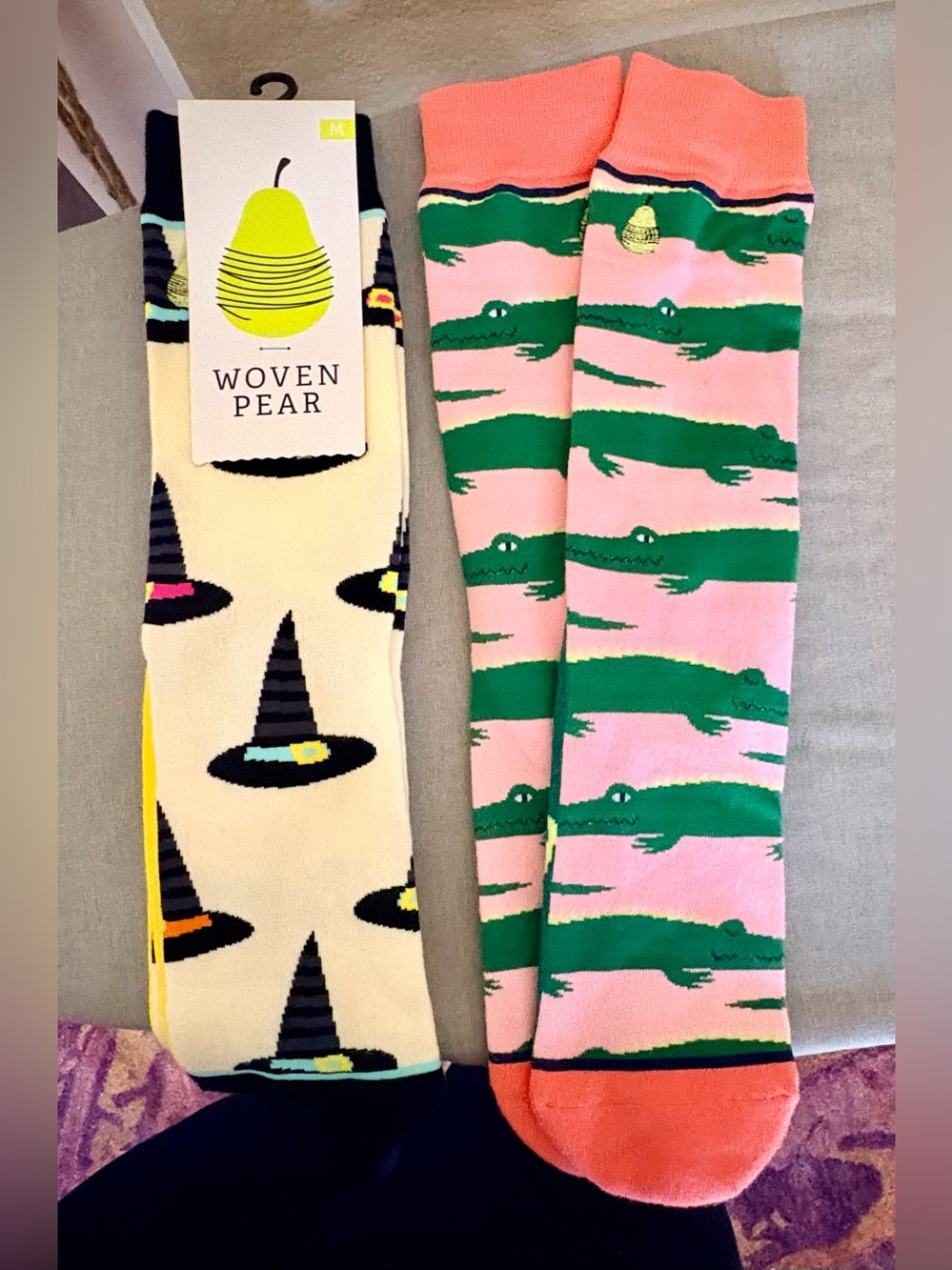 🟠 THREE PAIR OF BRAND NEW WOVEN PEAR BLUE Q SOCKS 🟠
